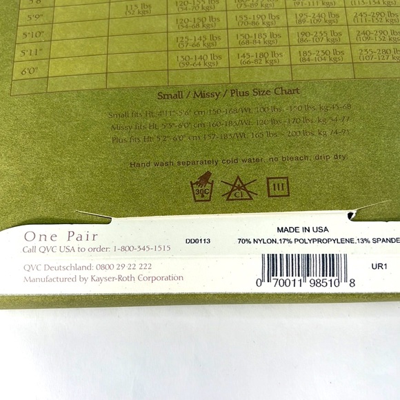 QVC Legacy Legwear Opaque Control
Top Tights Grey Heather Size B A31857
NIP USA - Picture 6 of 7